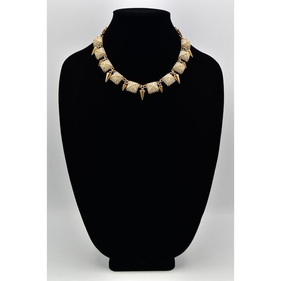CC Skye Crystal Collar Necklace Spike Rhinestone Toggle Statement Signed Bin6B - Picture 3 of 12